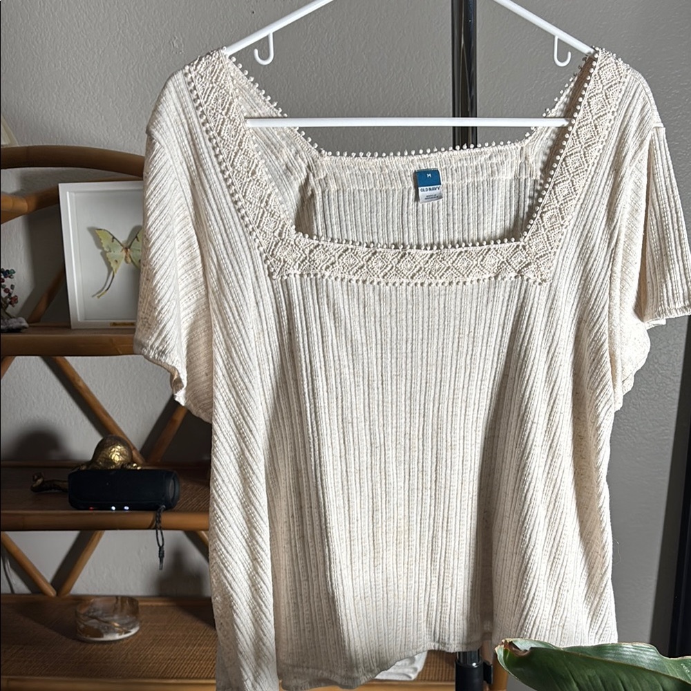 Square Neck Cream Top